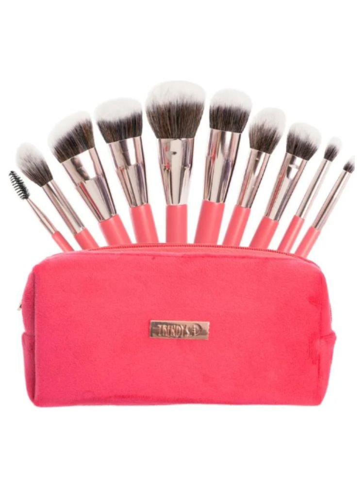 Kit Brocha X10 Rosa Terciopelo